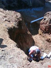 Excavating for plumbing repairs